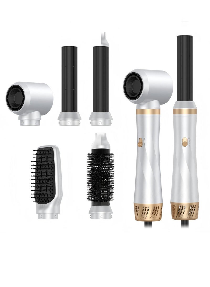PANDA JOJO 5 in 1 Hair Dryer Brush Set, Blow Dryer Brush with Air Style Wrap Hair Styler, Negative Ionic Magic Style Set, Detachable Air Curler for Volumizer, Straightener, Drying - Image 5